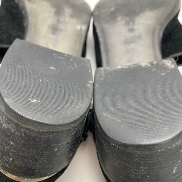 MICHAEL KORS Genuine Leather Black Suede Ankle Booties Shoes Block Heels sz 9.5 - Picture 12 of 16